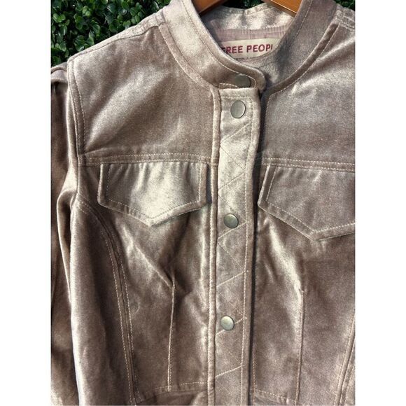 Free People Ballet Racer Ruffle Velvet Jacket Size XS Crop Fitted Button NEW Vel - Picture 4 of 8